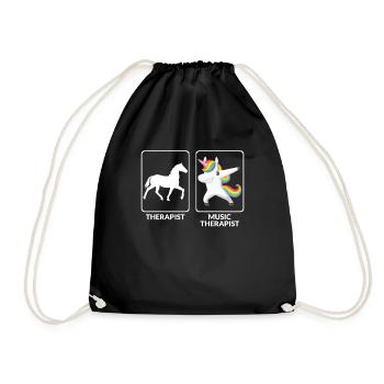 Funny music therapist - Drawstring Bag - black - Front