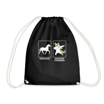 Funny massage therapist - Drawstring Bag - black - Front