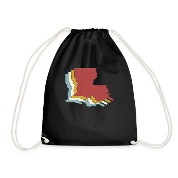 État des États-Unis - Carte vintage Louisiane - Sac de sport léger - noir - Devant