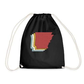 US-Bundesstaat - Vintage Karte Arkansas - Turnbeutel - Schwarz - Vorne