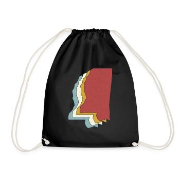 État des États-Unis - Carte vintage Mississippi - Sac de sport léger - noir - Devant