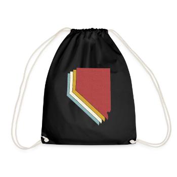 USA State - Vintage Map Nevada - Drawstring Bag - black - Front
