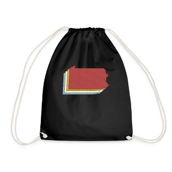 USA State - Vintage Map Pennsylvania - Drawstring Bag - black - Front