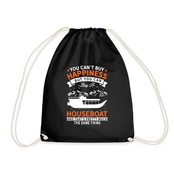 I can't buy happiness, but houseboat - Drawstring Bag - black - Front