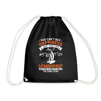 Je ne peux pas acheter du bonheur, mais catamaran - Sac de sport léger - noir - Devant