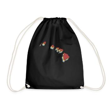 État des États-Unis - Carte vintage Hawaii - Sac de sport léger - noir - Devant