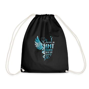 Life is worth it - EMT - Drawstring Bag - black - Front