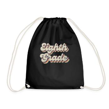 Boho Rainbow - Eighth Grade Teacher - Drawstring Bag - black - Front