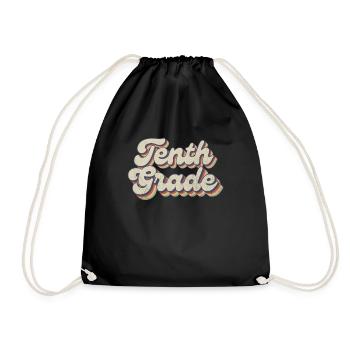 Boho Rainbow - Tenth Grade Teacher - Drawstring Bag - black - Front
