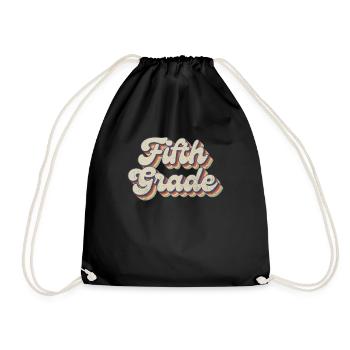 Boho Rainbow - Teacher of the Fifth Grade - Drawstring Bag - black - Front