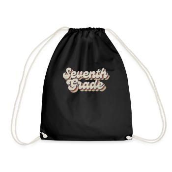 Boho Rainbow - Teacher of the Seventh Grade - Drawstring Bag - black - Front