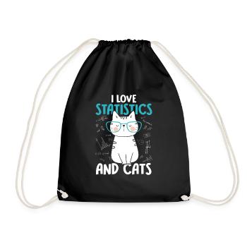 J’aime les chats - Statistiques - Sac de sport léger - noir - Devant