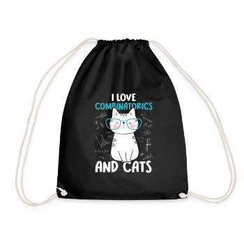 I Love Cats - Combinatorics - Drawstring Bag - black - Front