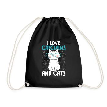 I love cats - Calculus - Drawstring Bag - black - Front
