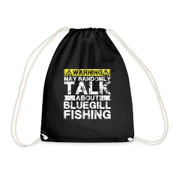 Fishing - Bluegill Fish - Drawstring Bag - black - Front
