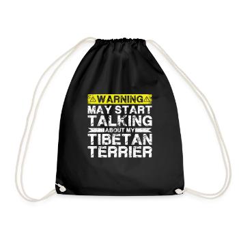 Speaking of Tibetan Terriers - Drawstring Bag - black - Front