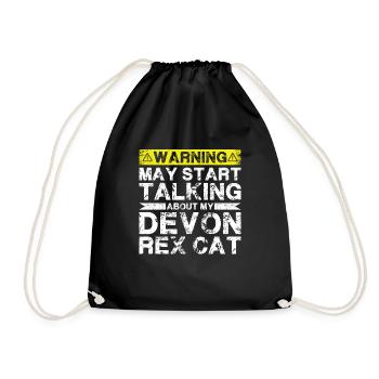 Speaking of Devon Rex Cat - Drawstring Bag - black - Front