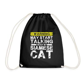 Speaking of Siamese cat - Drawstring Bag - black - Front