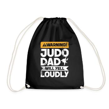 Warnschrei - Judo Papa - Turnbeutel - Schwarz - Vorne