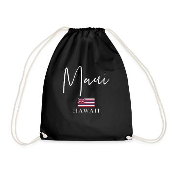 Greece Flag Vacation - Maui Island - Drawstring Bag - black - Front