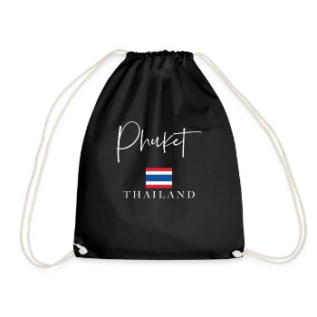 Greece Flag Holidays - Phuket Island - Drawstring Bag - black - Front