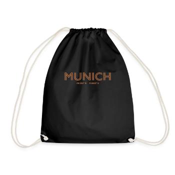 Germany city coordinates - Munich - Drawstring Bag - black - Front