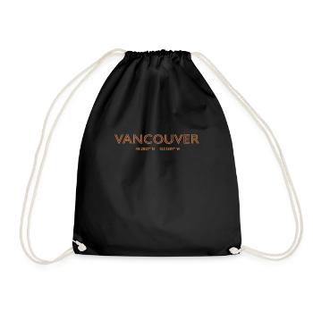 Coordonnées de la ville canadienne - Vancouver - Sac de sport léger - noir - Devant