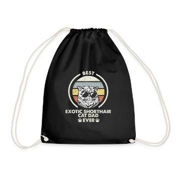 Cat Dad - Chat exotique à poil court - Sac de sport léger - noir - Devant