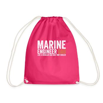 Papa - Marine Engineer - Drawstring Bag - fuchsia - Front
