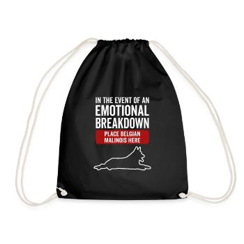 Emotional - Belgian Malinois dog - Drawstring Bag - black - Front
