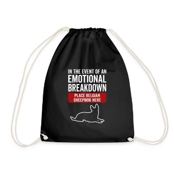 Emotional - Dog Belgian Shepherd Dog - Drawstring Bag - black - Front