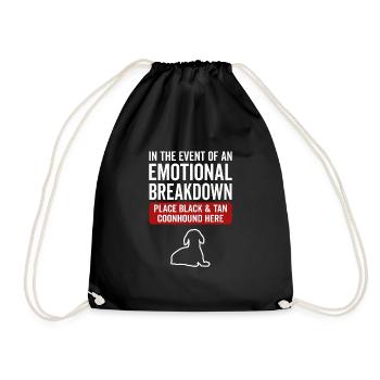 Emotional - Dog Black and Brown Coonhound - Drawstring Bag - black - Front