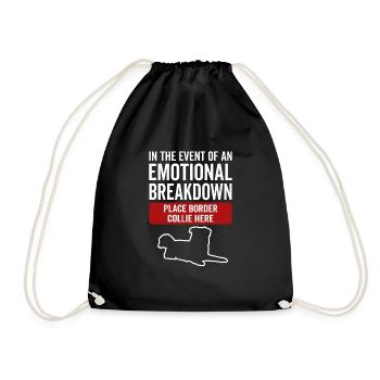 Émotionnel - Chien border Collie - Sac de sport léger - noir - Devant