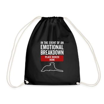 Emotional - dog Borzoi - Drawstring Bag - black - Front