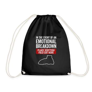 Emotional - Scottish Folding Cat - Drawstring Bag - black - Front