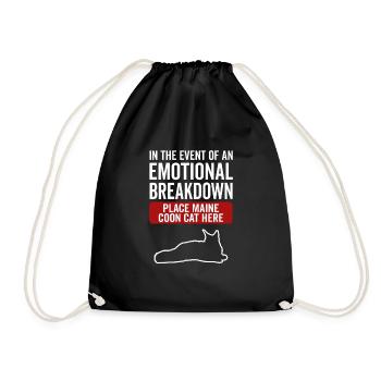 Emotional - Maine Coon Cat - Drawstring Bag - black - Front