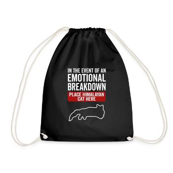 Emotional - Himalayan cat - Drawstring Bag - black - Front