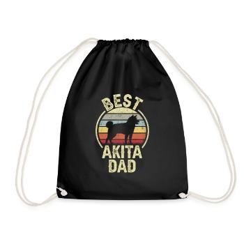 Bester Hund Dad - Akita - Turnbeutel - Schwarz - Vorne