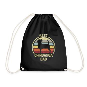 Best Dog Father - Chihuahua - Drawstring Bag - black - Front