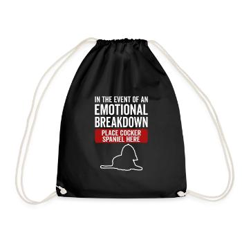 Emotional - Dog Cocker Spaniel - Drawstring Bag - black - Front