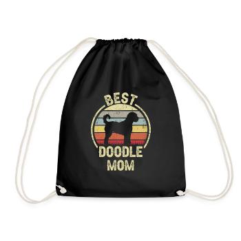 Hund Mom - Doodle - Turnbeutel - Schwarz - Vorne