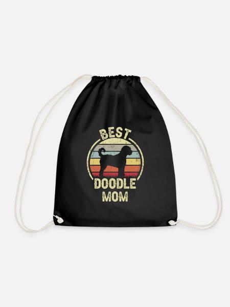 Hund Mom - Doodle - Turnbeutel - Schwarz
