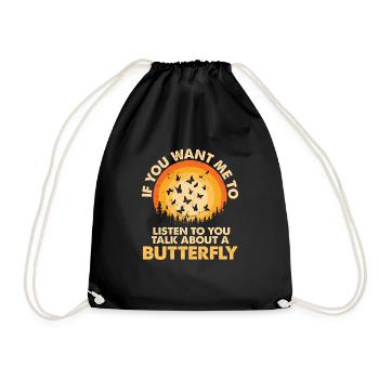 Listen to Talk About Animal Butterfly - Drawstring Bag - black - Front