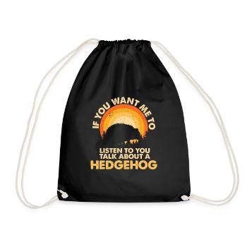 Listen to Talk About Animal Hedgehog - Drawstring Bag - black - Front