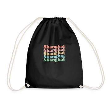 Hippie vintage des années 70 Chinatown - Shanghai rétro - Sac de sport léger - noir - Devant