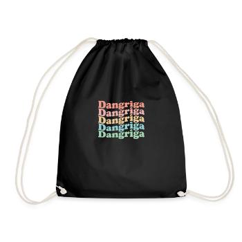 Vintage 70s Hippie Belize City - Retro Dangriga - Drawstring Bag - black - Front