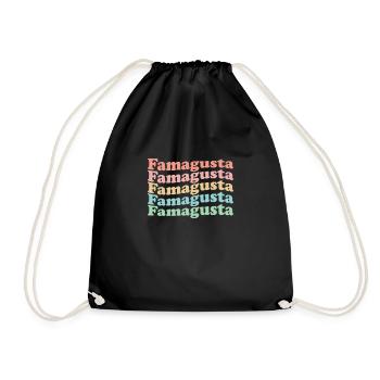Vintage 70s Hippie Cyprus Town - Rétro Famagouste - Sac de sport léger - noir - Devant