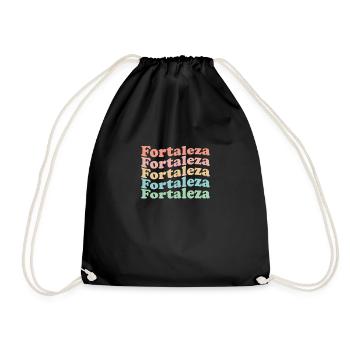 Vintage 70s Hippie Brazil City - Retro Fortaleza - Sac de sport léger - noir - Devant