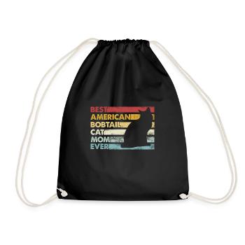 Best Mother Ever - American Bobtail Cat - Drawstring Bag - black - Front