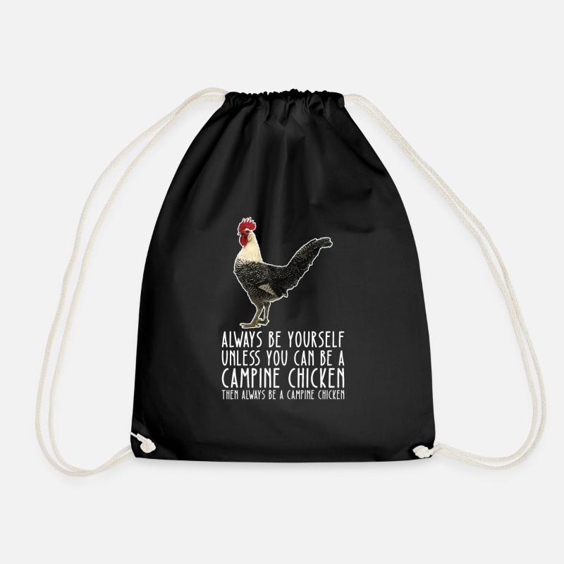 Be Yourself – Campine Chicken - Drawstring Bag - black